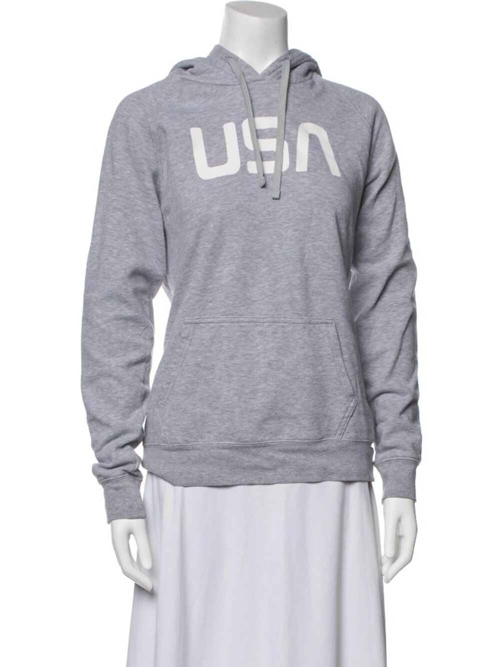 The North Face USA Flag Patch Zip Up Hoodie Womens M Gray